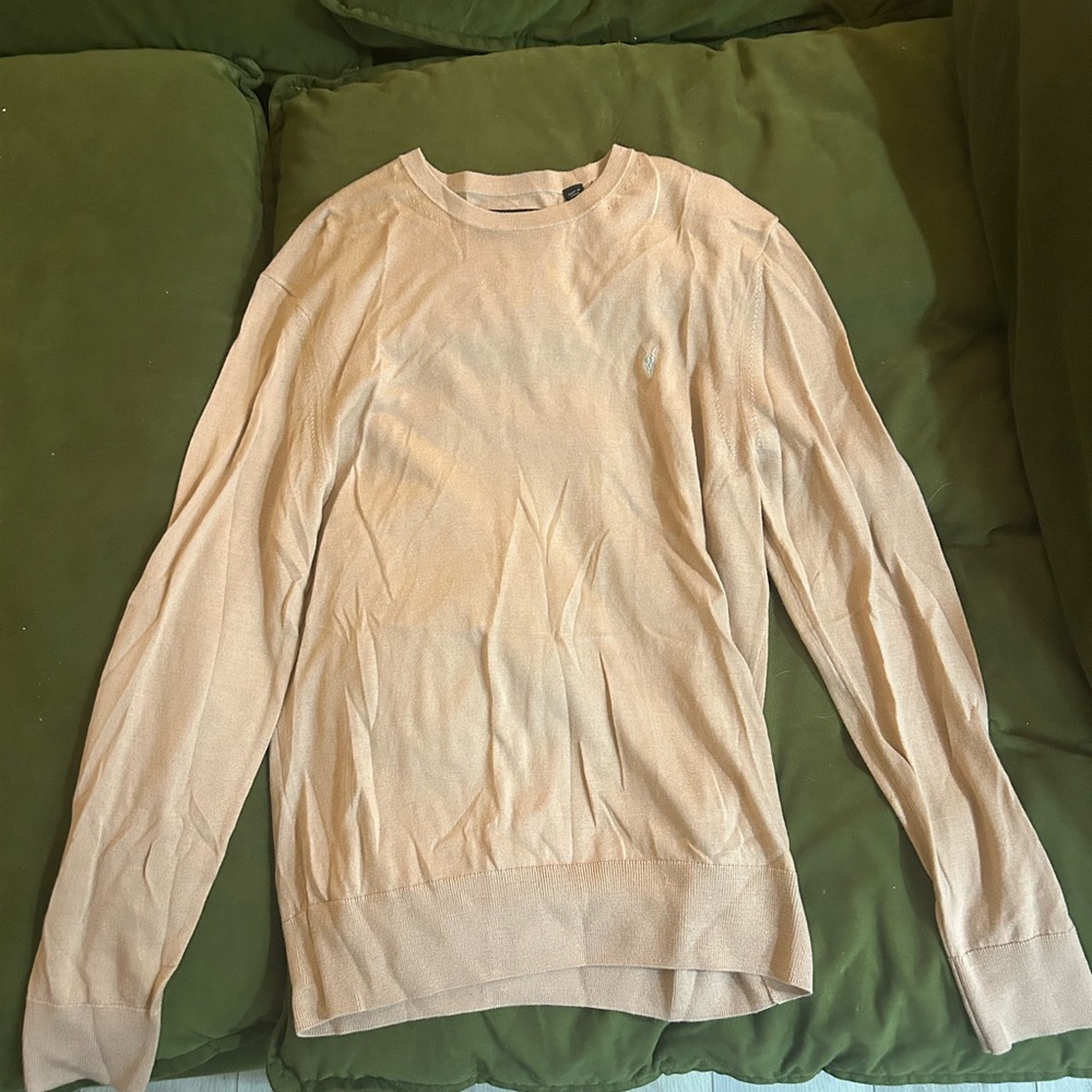 All Saints Women's Beige Crew Neck Sweater